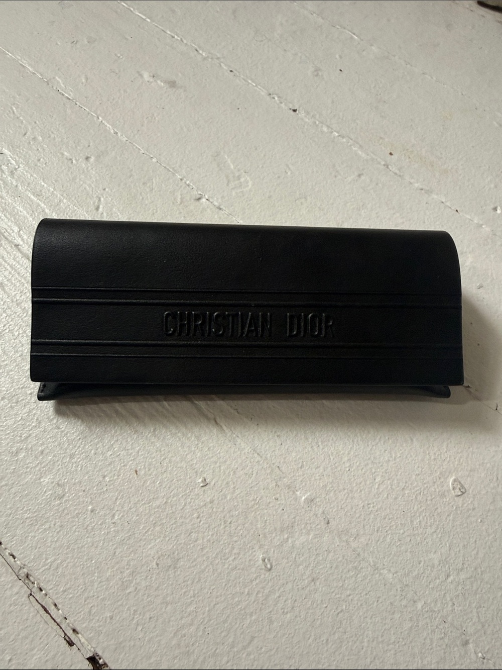 Dior Black Christian Dior Embossed Glasses Case